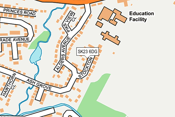 SK23 6DG map - OS OpenMap – Local (Ordnance Survey)