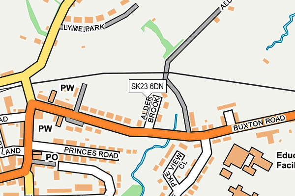 SK23 6DN map - OS OpenMap – Local (Ordnance Survey)