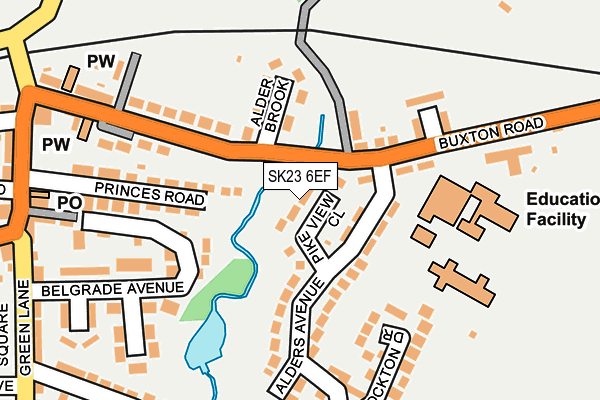 SK23 6EF map - OS OpenMap – Local (Ordnance Survey)