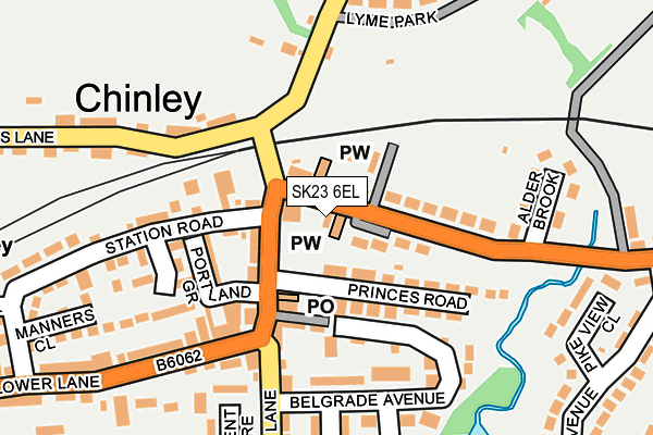 SK23 6EL map - OS OpenMap – Local (Ordnance Survey)