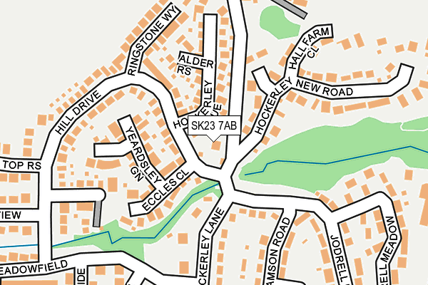 SK23 7AB map - OS OpenMap – Local (Ordnance Survey)