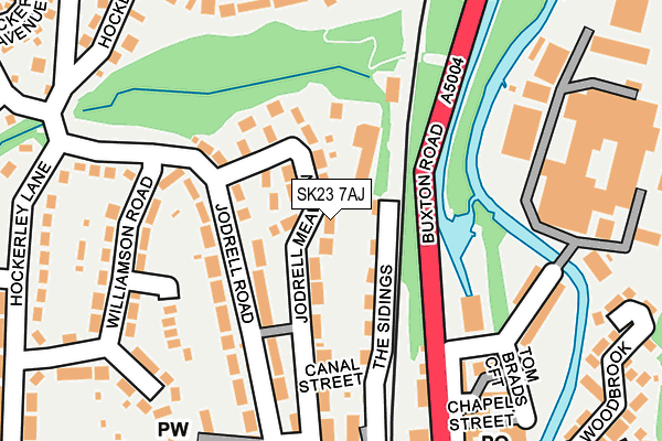 SK23 7AJ map - OS OpenMap – Local (Ordnance Survey)