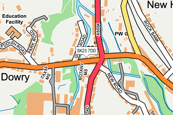 SK23 7DD map - OS OpenMap – Local (Ordnance Survey)