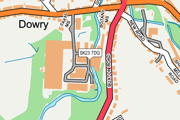 SK23 7DQ map - OS OpenMap – Local (Ordnance Survey)