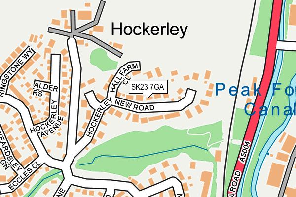 SK23 7GA map - OS OpenMap – Local (Ordnance Survey)
