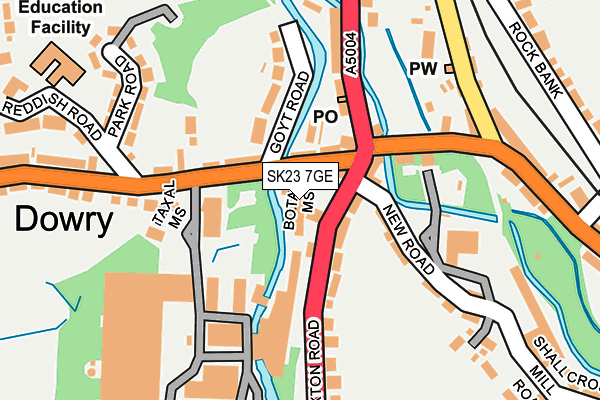 SK23 7GE map - OS OpenMap – Local (Ordnance Survey)