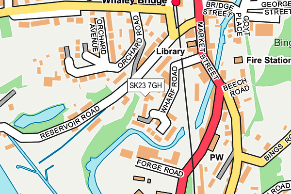 SK23 7GH map - OS OpenMap – Local (Ordnance Survey)