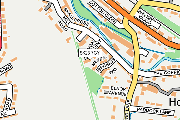 SK23 7GY map - OS OpenMap – Local (Ordnance Survey)