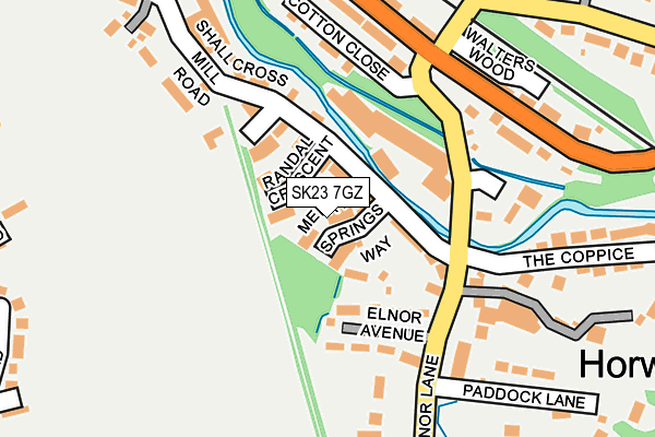SK23 7GZ map - OS OpenMap – Local (Ordnance Survey)