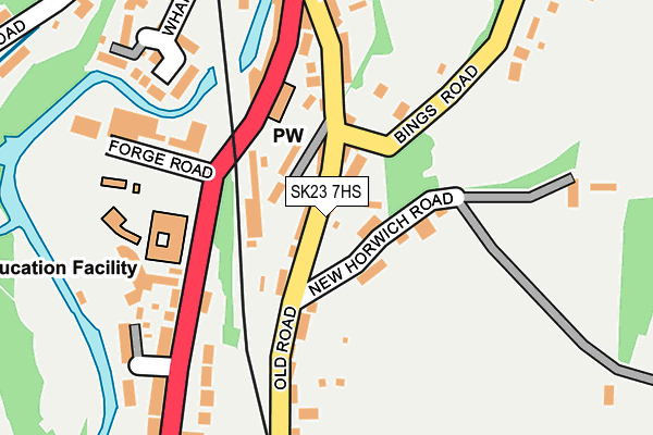 SK23 7HS map - OS OpenMap – Local (Ordnance Survey)