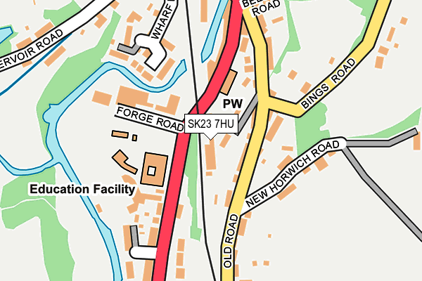 SK23 7HU map - OS OpenMap – Local (Ordnance Survey)