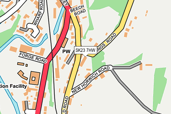 SK23 7HW map - OS OpenMap – Local (Ordnance Survey)