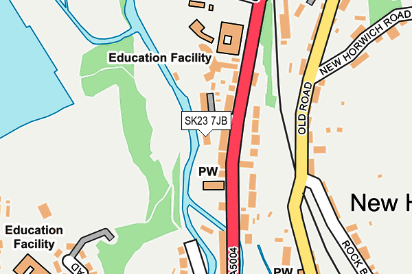 SK23 7JB map - OS OpenMap – Local (Ordnance Survey)