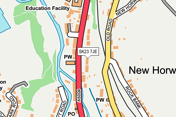 SK23 7JE map - OS OpenMap – Local (Ordnance Survey)