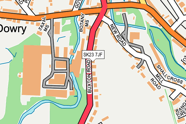 SK23 7JF map - OS OpenMap – Local (Ordnance Survey)