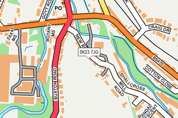 SK23 7JG map - OS OpenMap – Local (Ordnance Survey)