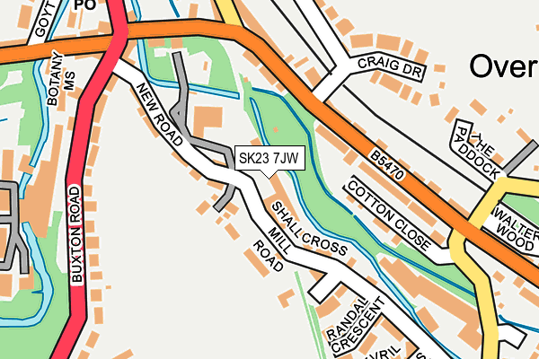 SK23 7JW map - OS OpenMap – Local (Ordnance Survey)