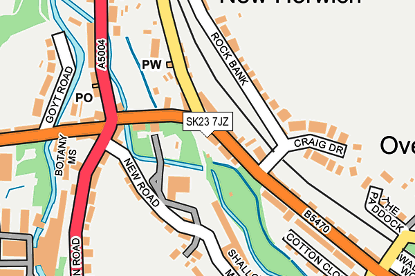 SK23 7JZ map - OS OpenMap – Local (Ordnance Survey)