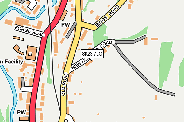 SK23 7LG map - OS OpenMap – Local (Ordnance Survey)