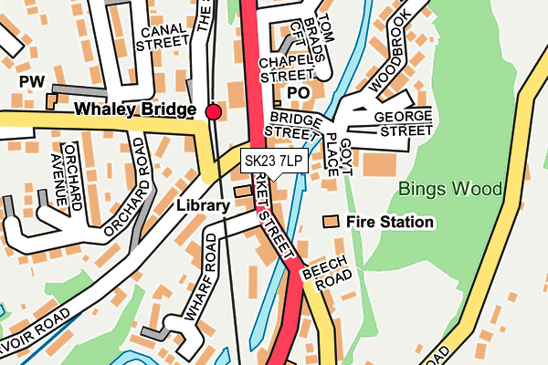 SK23 7LP map - OS OpenMap – Local (Ordnance Survey)