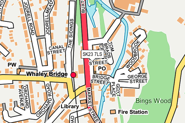 SK23 7LS map - OS OpenMap – Local (Ordnance Survey)