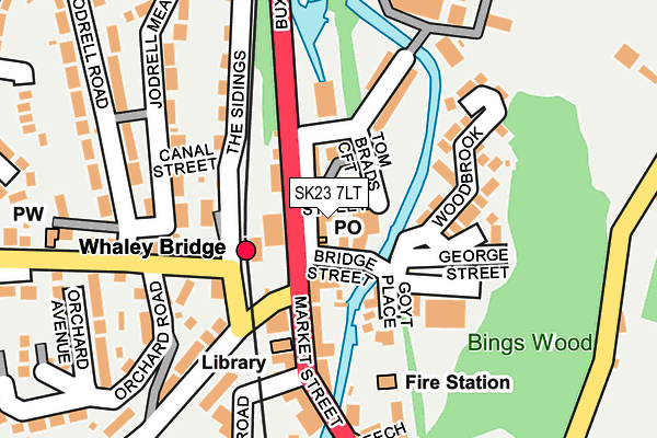 SK23 7LT map - OS OpenMap – Local (Ordnance Survey)