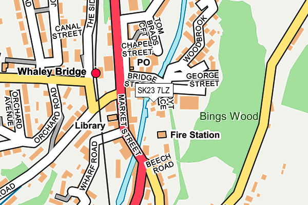 SK23 7LZ map - OS OpenMap – Local (Ordnance Survey)