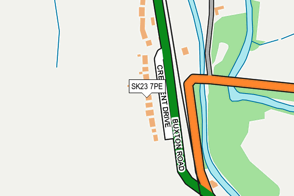 SK23 7PE map - OS OpenMap – Local (Ordnance Survey)