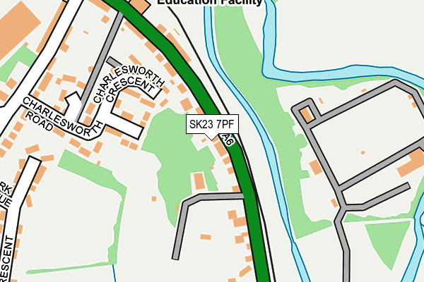SK23 7PF map - OS OpenMap – Local (Ordnance Survey)