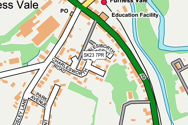 SK23 7PR map - OS OpenMap – Local (Ordnance Survey)