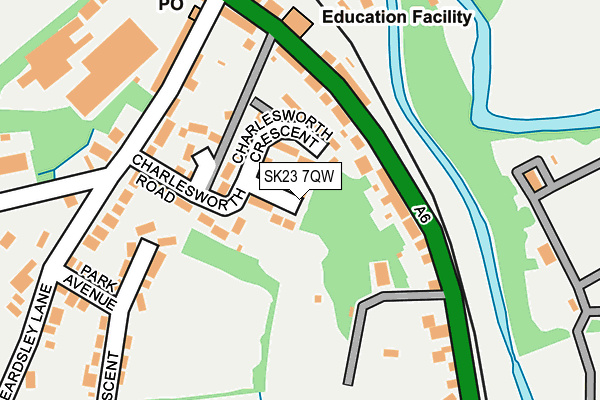 SK23 7QW map - OS OpenMap – Local (Ordnance Survey)