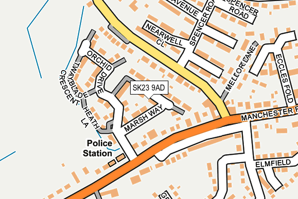 SK23 9AD map - OS OpenMap – Local (Ordnance Survey)