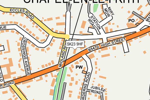 SK23 9HF map - OS OpenMap – Local (Ordnance Survey)