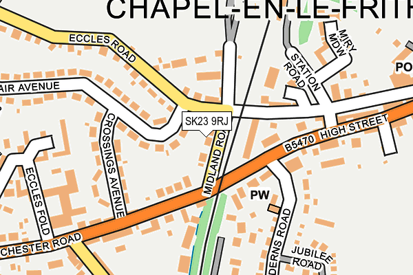 SK23 9RJ map - OS OpenMap – Local (Ordnance Survey)