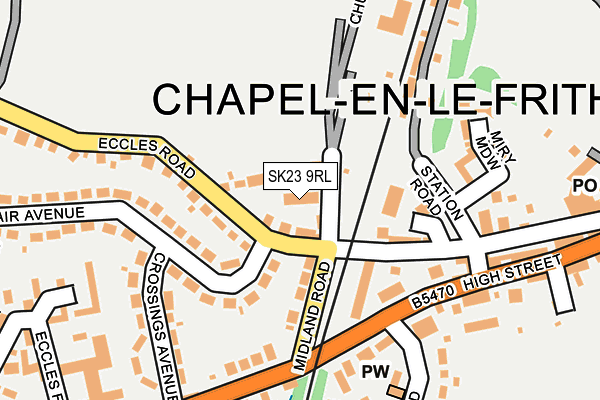 SK23 9RL map - OS OpenMap – Local (Ordnance Survey)
