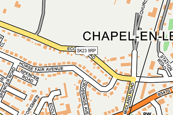 SK23 9RP map - OS OpenMap – Local (Ordnance Survey)
