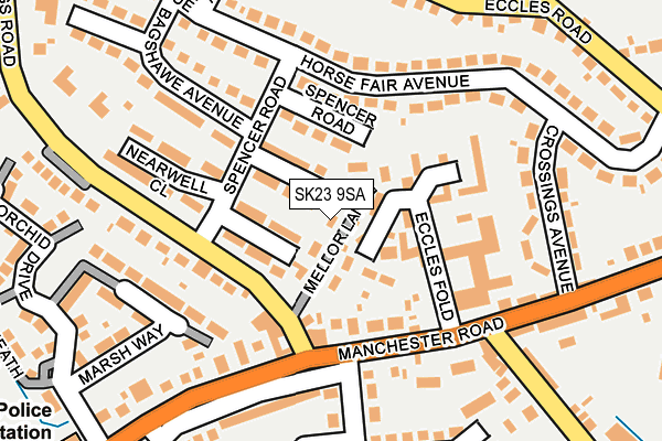 SK23 9SA map - OS OpenMap – Local (Ordnance Survey)