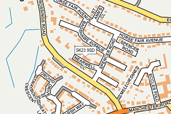 SK23 9SD map - OS OpenMap – Local (Ordnance Survey)