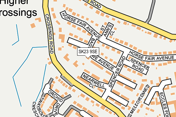 SK23 9SE map - OS OpenMap – Local (Ordnance Survey)