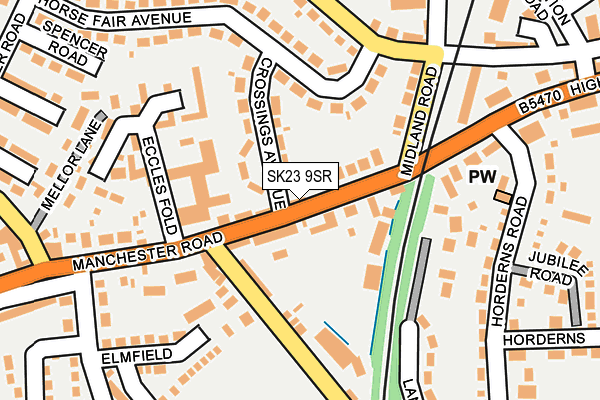 SK23 9SR map - OS OpenMap – Local (Ordnance Survey)