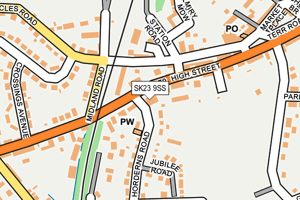 SK23 9SS map - OS OpenMap – Local (Ordnance Survey)