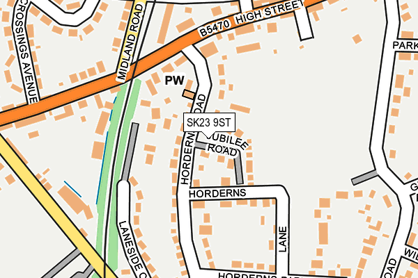 SK23 9ST map - OS OpenMap – Local (Ordnance Survey)