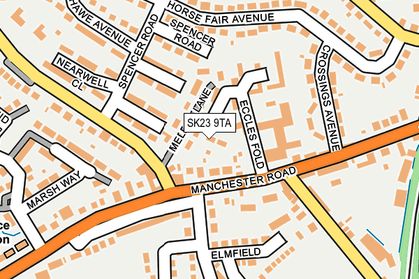 SK23 9TA map - OS OpenMap – Local (Ordnance Survey)