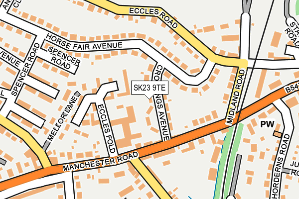 SK23 9TE map - OS OpenMap – Local (Ordnance Survey)