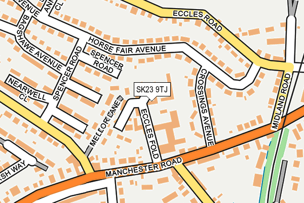 SK23 9TJ map - OS OpenMap – Local (Ordnance Survey)