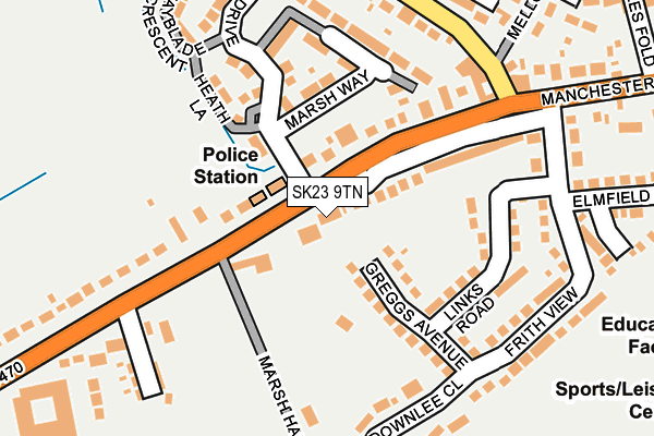 SK23 9TN map - OS OpenMap – Local (Ordnance Survey)