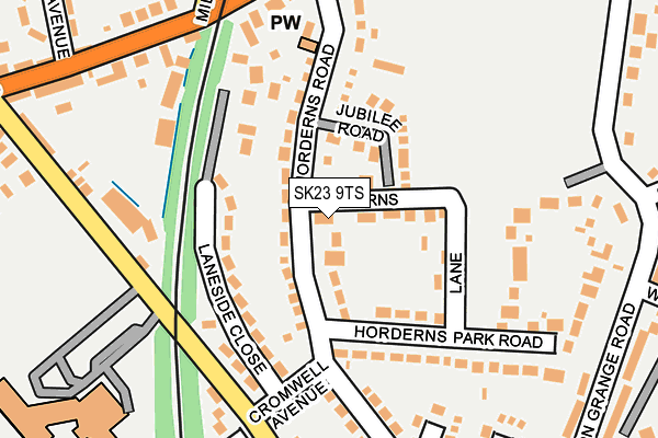 SK23 9TS map - OS OpenMap – Local (Ordnance Survey)