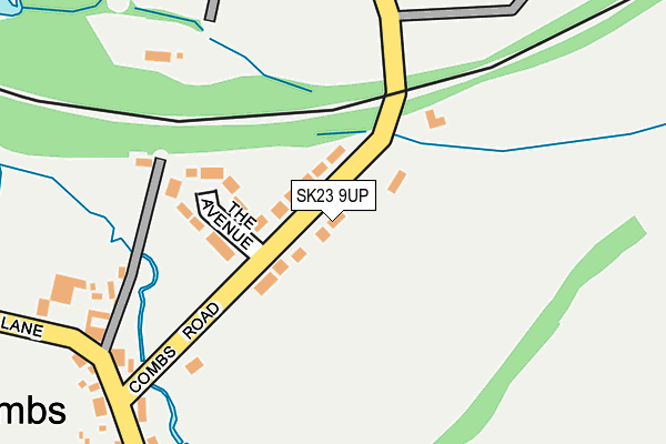 SK23 9UP map - OS OpenMap – Local (Ordnance Survey)
