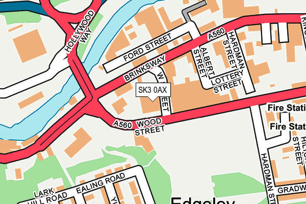 SK3 0AX map - OS OpenMap – Local (Ordnance Survey)