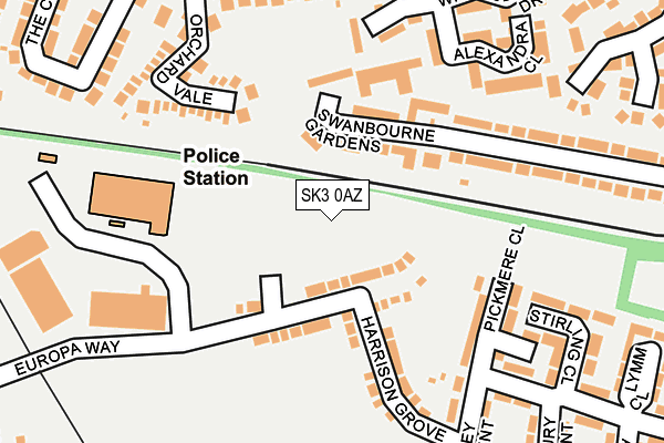 SK3 0AZ map - OS OpenMap – Local (Ordnance Survey)